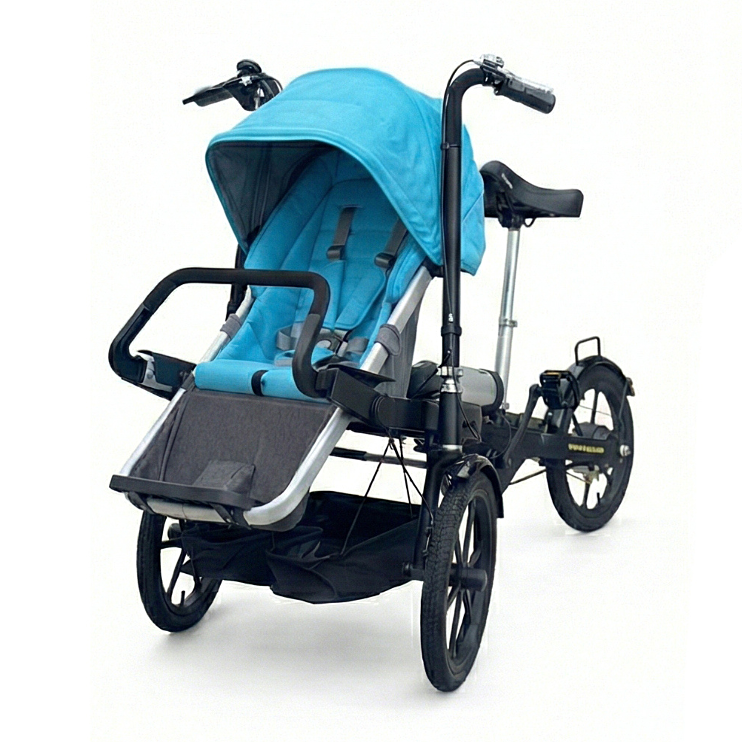 Folding Parent-Child Electric Tricycle | 3-Wheel Stroller E-Bike with Reverse Seat