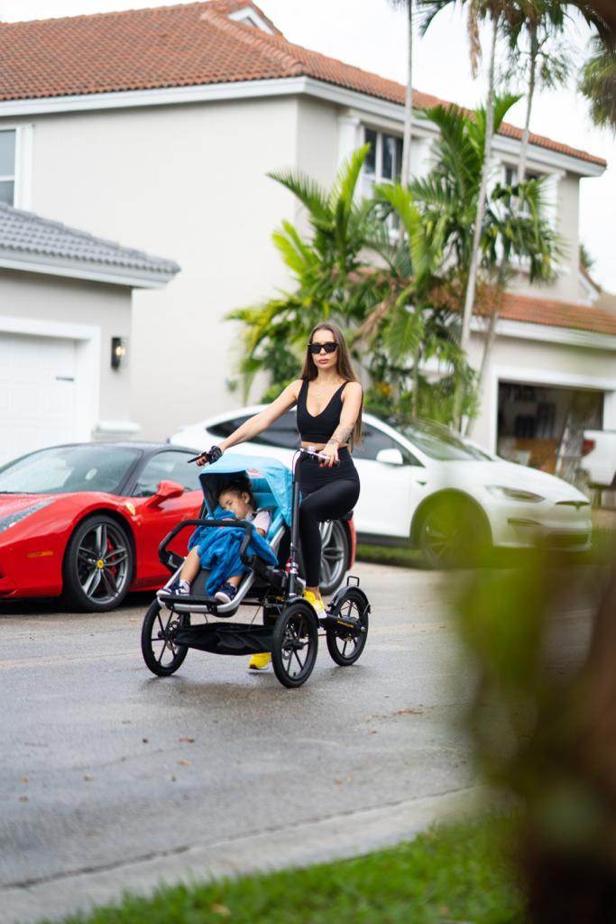 Folding Parent-Child Electric Tricycle | 3-Wheel Stroller E-Bike with Reverse Seat