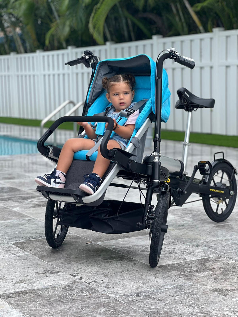 Folding Parent-Child Electric Tricycle | 3-Wheel Stroller E-Bike with Reverse Seat