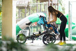 Load image into Gallery viewer, Folding Parent-Child Electric Tricycle | 3-Wheel Stroller E-Bike with Reverse Seat